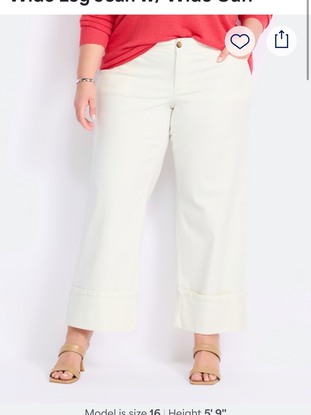 Market & Spruce Wide-Leg Jeans in Off-White